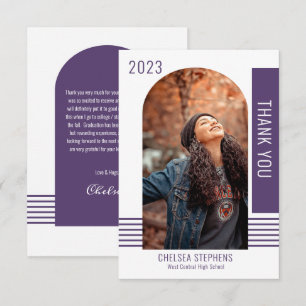 Simple Minimalist Photo 2022 Graduation Thank You Card