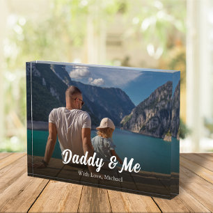 Simple Minimalist Photo Calligraphy Daddy and Me Block