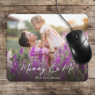 Simple Minimalist Photo Calligraphy Mummy and Me Mouse Pad