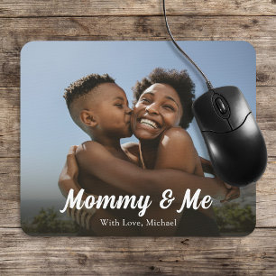 Simple Minimalist Photo Calligraphy Mummy and Me Mouse Pad