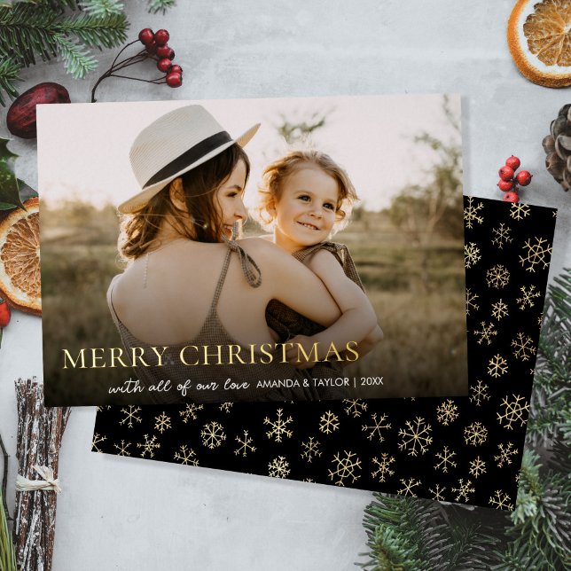 Simple Minimalist Photo Christmas Foil Holiday Card (Creator Uploaded)