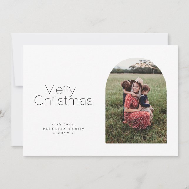 Simple minimalist photo Christmas Holiday Card (Front)