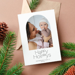 Simple minimalist photo Christmas Holiday Card