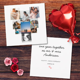 Simple Minimalist Photo First Wedding Anniversary Card