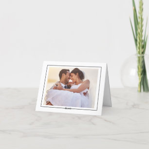 Simple Minimalist Photo Frame Wedding Thank You Card