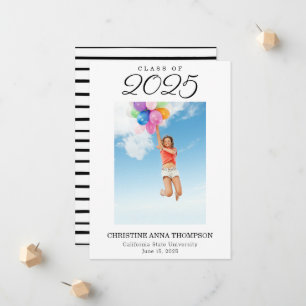 Simple Minimalist Photo Graduation Announcements