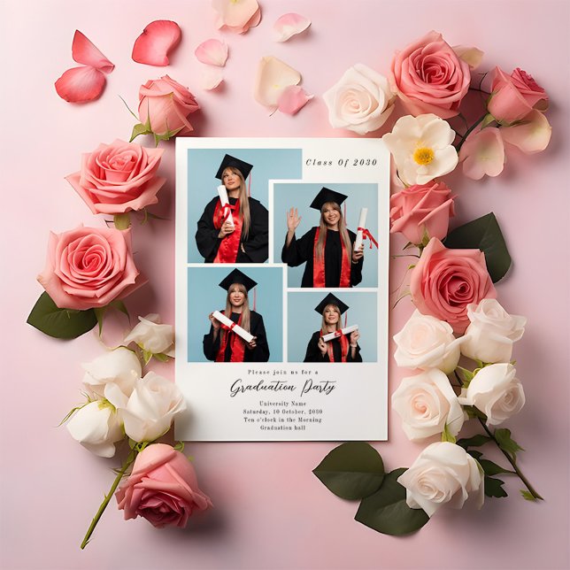 Simple Minimalist Photo Graduation Invitation (Creator Uploaded)