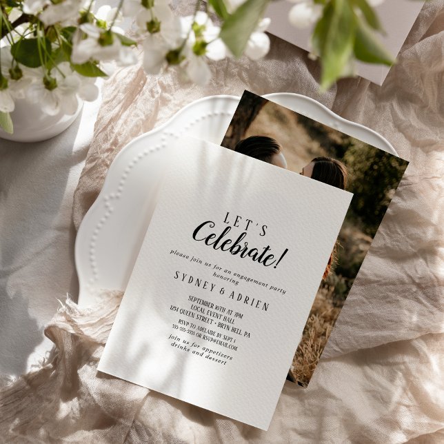 Simple Minimalist Photo Let's Celebrate Party Invitation (Creator Uploaded)