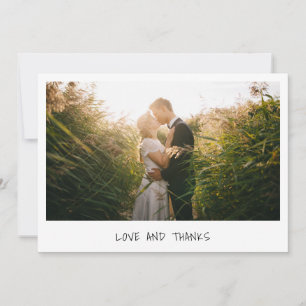 Simple Minimalist Photo Modern Wedding Thank You Card