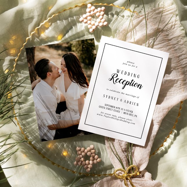 Simple Minimalist Photo Reception Only Frame Invitation (Creator Uploaded)