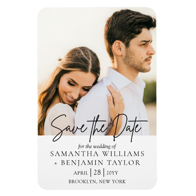 Simple Minimalist Photo Save the Date Magnets (Vertical)