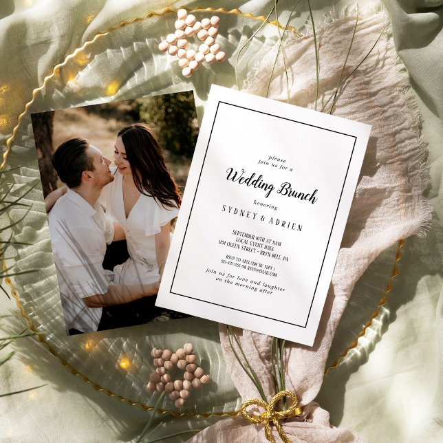 Simple Minimalist Photo Wedding Brunch Frame Invitation (Creator Uploaded)