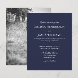 Simple Minimalist Photo Wedding Invitation