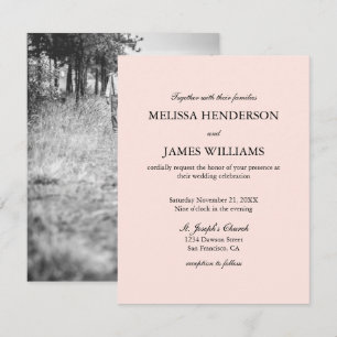 Simple Minimalist Photo Wedding Invitation