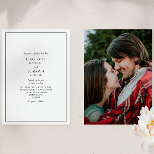 Simple Minimalist Photo Wedding Invitation