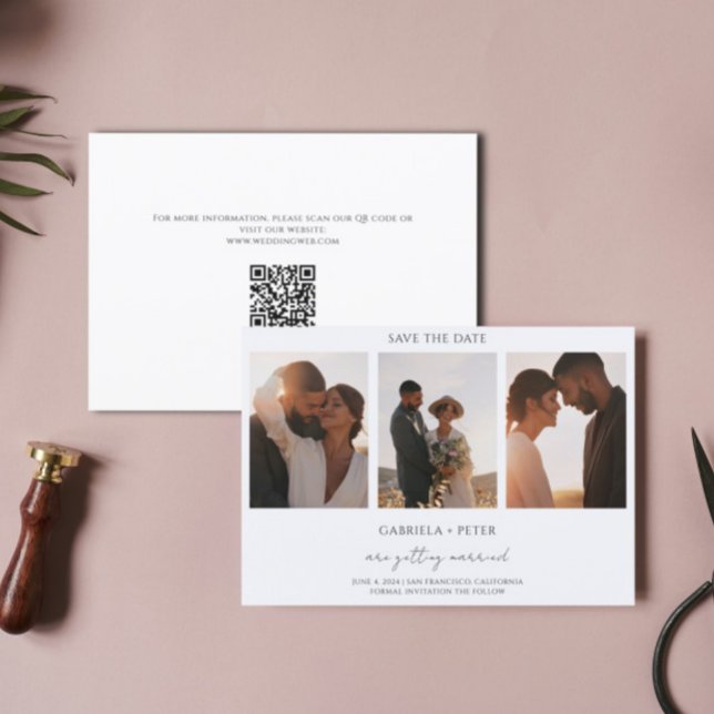 Simple Minimalist Photo Wedding Save The Date  Invitation (Creator Uploaded)