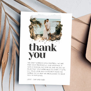 Simple Minimalist Photo Wedding Thank You Card