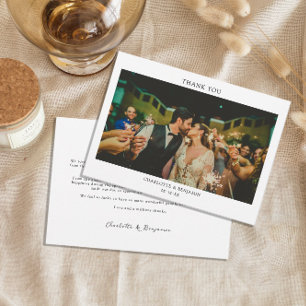 Simple Minimalist Photo Wedding Thank You Card