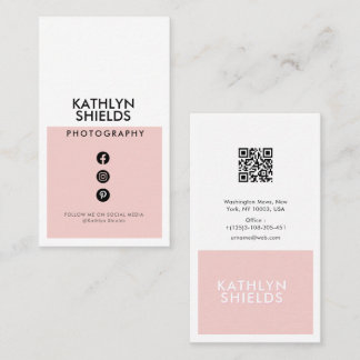 Simple Minimalist Photographer Professional  Business Card