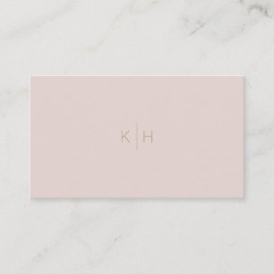 Simple Minimalist Pink Beige Gold Business Card