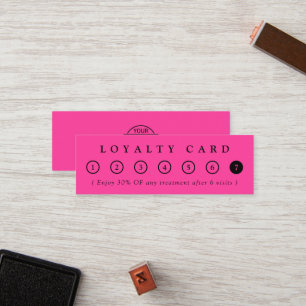 Simple Minimalist Pink Branded Business Logo Salon Loyalty Card