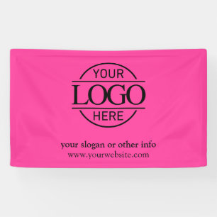 Simple Minimalist Pink Business Logo Promotional Banner