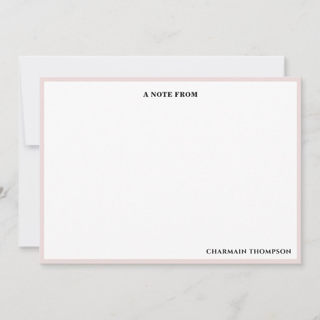Simple Minimalist Pink White  Card (Front)