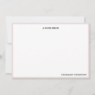 Simple Minimalist Pink White  Card