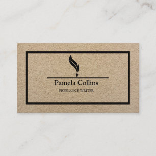 Simple Minimalist Professional Notary Kraft Business Card