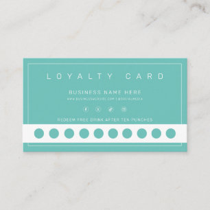 Simple Minimalist Punch Style Reward Program Loyal Loyalty Card