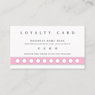 Simple Minimalist Punch Style Reward Program Loyalty Card