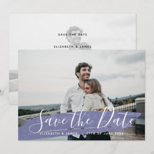 Simple Minimalist Purple Save The Date Wedding