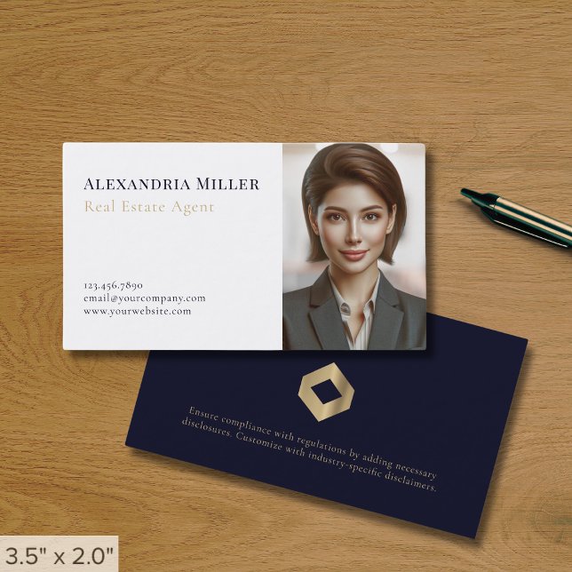 Simple Minimalist Real Estate Agent Photo Business Card (Creator Uploaded)