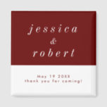 Simple Minimalist Red and White Wedding Magnet<br><div class="desc">A simple and minimalist wedding ref magnet with deep red and white theme. Perfect give aways for your wedding.</div>