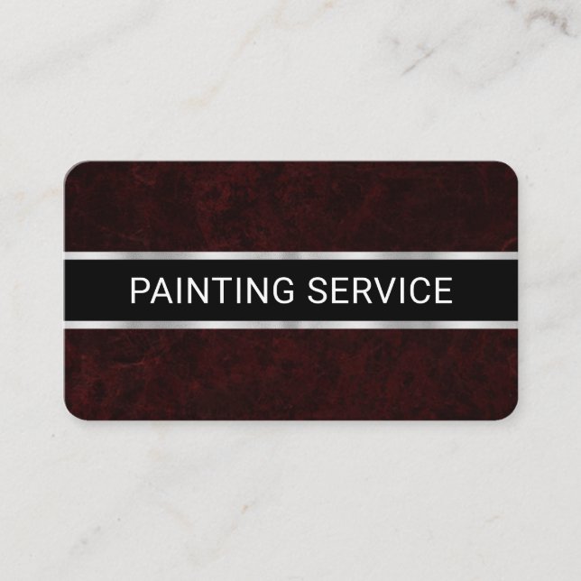 Simple Minimalist Red Grunge Painter Business Card (Front)