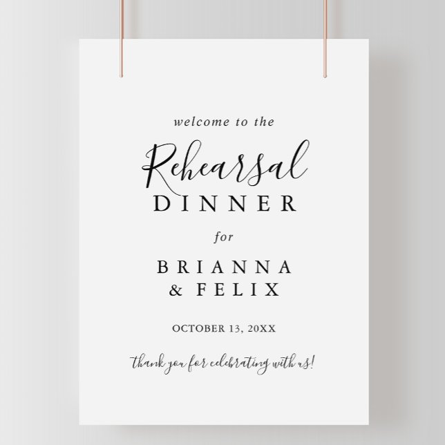 Simple Minimalist Rehearsal Dinner Welcome Sign (Creator Uploaded)