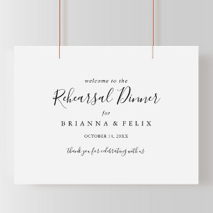 Simple Minimalist Rehearsal Dinner Welcome Sign