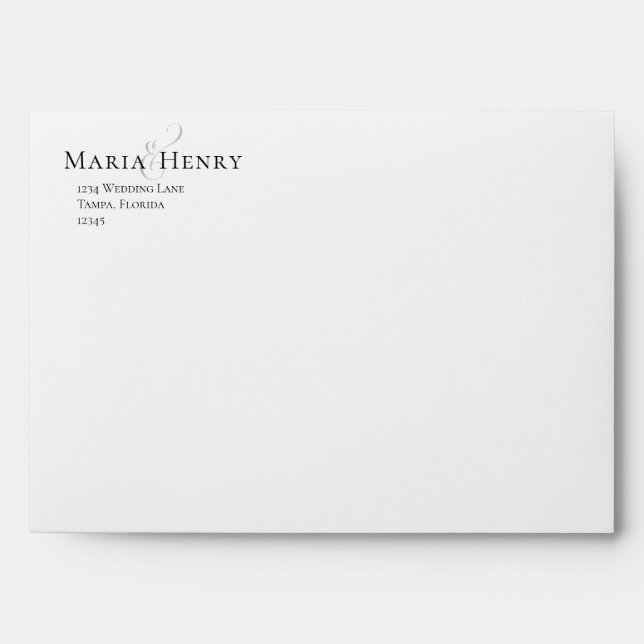 Simple Minimalist Return Address Basic Template Envelope (Front)