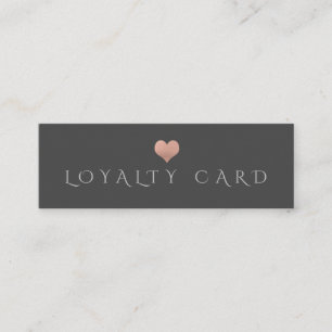 Simple minimalist rose gold heart loyalty card