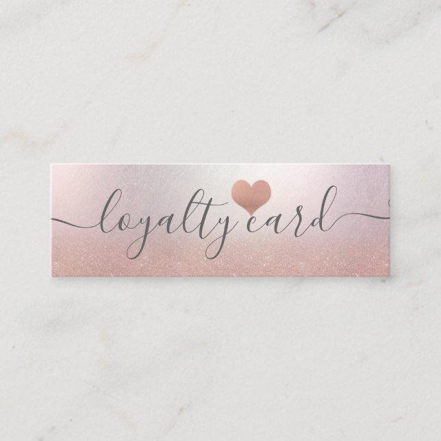 Simple minimalist rose gold heart loyalty card (Front)