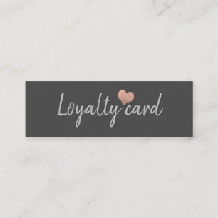 Simple minimalist rose gold heart loyalty card