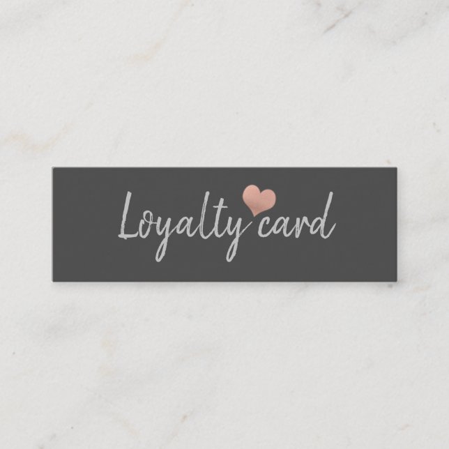 Simple minimalist rose gold heart loyalty card (Front)