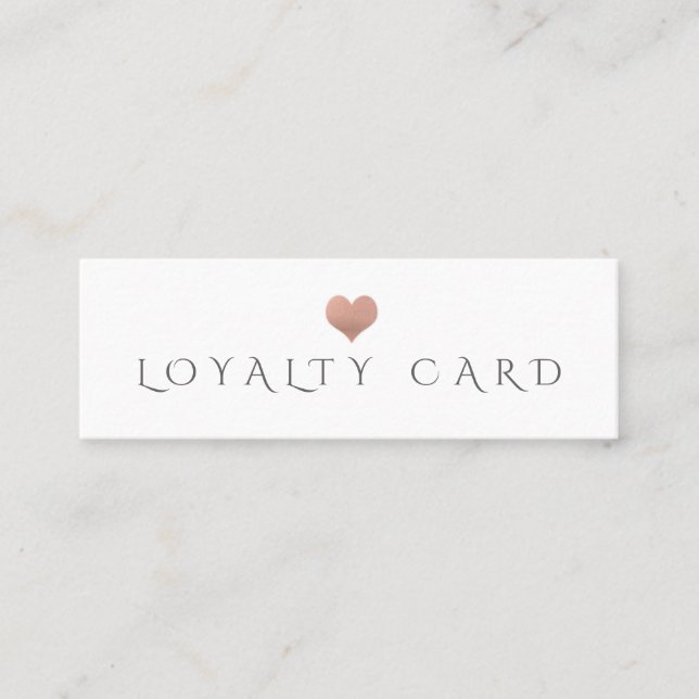 Simple minimalist rose gold heart loyalty card (Front)