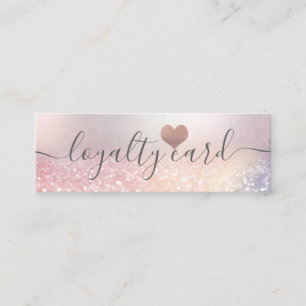 Simple minimalist rose gold heart loyalty card