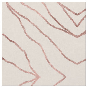 Simple Minimalist Rose Gold Pink Squiggly Stripes Fabric