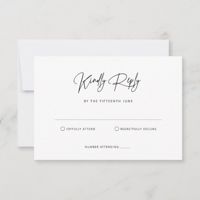 Simple minimalist RSVP Reply Card (Front)