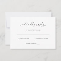 Simple minimalist RSVP Reply Card