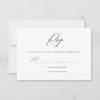 Simple minimalist RSVP Reply Card