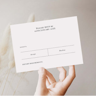 Simple minimalist RSVP Reply Card
