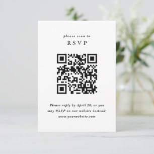 Simple Minimalist RSVP with QR code Enclosure Card